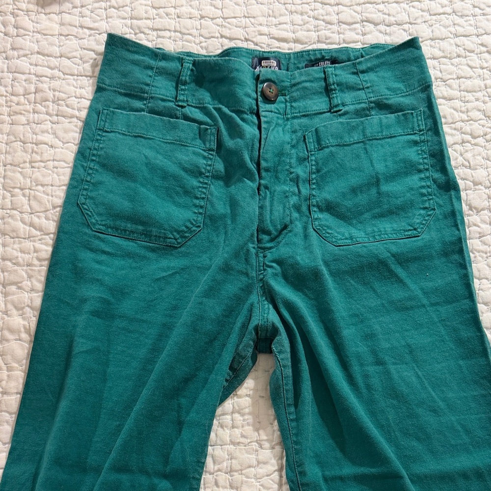 Maeve Green Ankle Cropped Pants